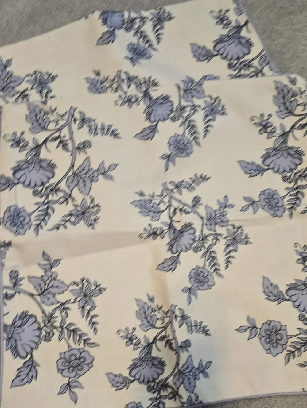 Floral Blue and Cream Decorative Pillow Cover - Brand Unspecified